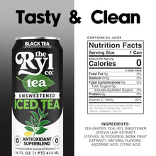 Load image into Gallery viewer, RYL Iced Tea, Unsweetened Black Tea, 16oz (Pack of 12)
