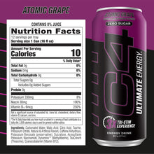 Load image into Gallery viewer, C4 Ultimate Sugar-Free Energy Drink, Atomic Grape, 16oz (Pack of 12)
