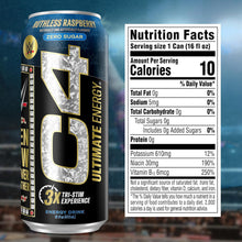 Load image into Gallery viewer, C4 Ultimate Sugar-Free Energy Drink, Ruthless Raspberry, 16oz (Pack of 12)
