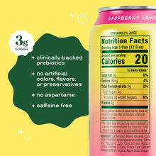 Load image into Gallery viewer, Bloom Pop Prebiotic Soda, Raspberry Lemonade, 12oz (Pack of 12)
