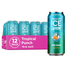 Load image into Gallery viewer, Sparkling ICE Sparkling Water with Caffeine, Tropical Punch, 16oz Cans (Pack Of 12)
