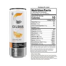 Load image into Gallery viewer, CELSIUS Sparkling Energy Drink, Orange, 12oz (Pack of 12)
