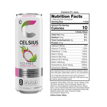 Load image into Gallery viewer, CELSIUS Fizz-Free Energy Drink, Dragon Fruit Lime, 12oz (Pack of 12)
