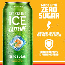 Load image into Gallery viewer, Sparkling ICE Sparkling Water with Caffeine, Citrus Twist, 16oz Cans (Pack Of 12)
