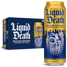 Load image into Gallery viewer, Liquid Death Sparkling Water, Dead Billionaire, 19.2oz (Pack of 12)
