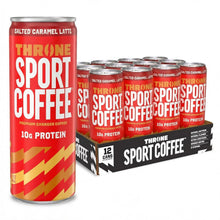 Load image into Gallery viewer, Throne Sport Cold Brew Coffee 10g Protein, Salted Caramel Latte, 11oz (Pack of 12)
