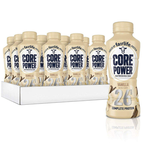 Core Power High Protein, 26g Protein, Milk Shake, VANILLA, 14 oz (Pack of 12) - Oasis Snacks