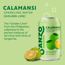 Load image into Gallery viewer, Sanzo Flavored Sparkling Water, Calamansi (Lime), 12oz (Pack of 12)

