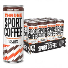 Load image into Gallery viewer, Throne Sport Cold Brew Coffee, Mocha Cocoa, 11oz (Pack of 12)
