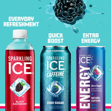 Load image into Gallery viewer, Sparkling ICE Sparkling Water with Caffeine, Blue Raspberry, 16oz Cans (Pack Of 12)
