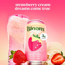 Load image into Gallery viewer, Bloom Pop Prebiotic Soda, Strawberry Cream, 12oz (Pack of 12)

