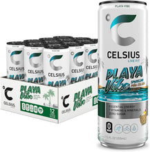 Load image into Gallery viewer, CELSIUS Sparkling Fitness Energy Drink, Playa Vibe, 12oz (Pack of 12)
