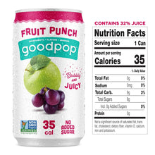 Load image into Gallery viewer, Goodpop Juice with Bubbly Water, Fruit Punch, 7.5oz (Pack of 24)
