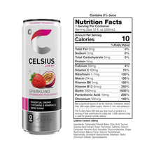 Load image into Gallery viewer, CELSIUS Sparkling Fitness Drink, Strawberry Passionfruit, 12oz (Pack of 12)
