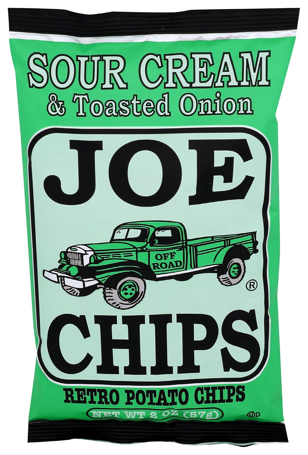 Joe Chips Kettle Cooked Chips, Sour Cream & Toasted Onion, 2oz (Pack of 28)