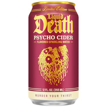 Load image into Gallery viewer, Liquid Death Flavored Sparkling Water, Psycho Cider (Apple Cinnamon), 12oz (Pack of 12)

