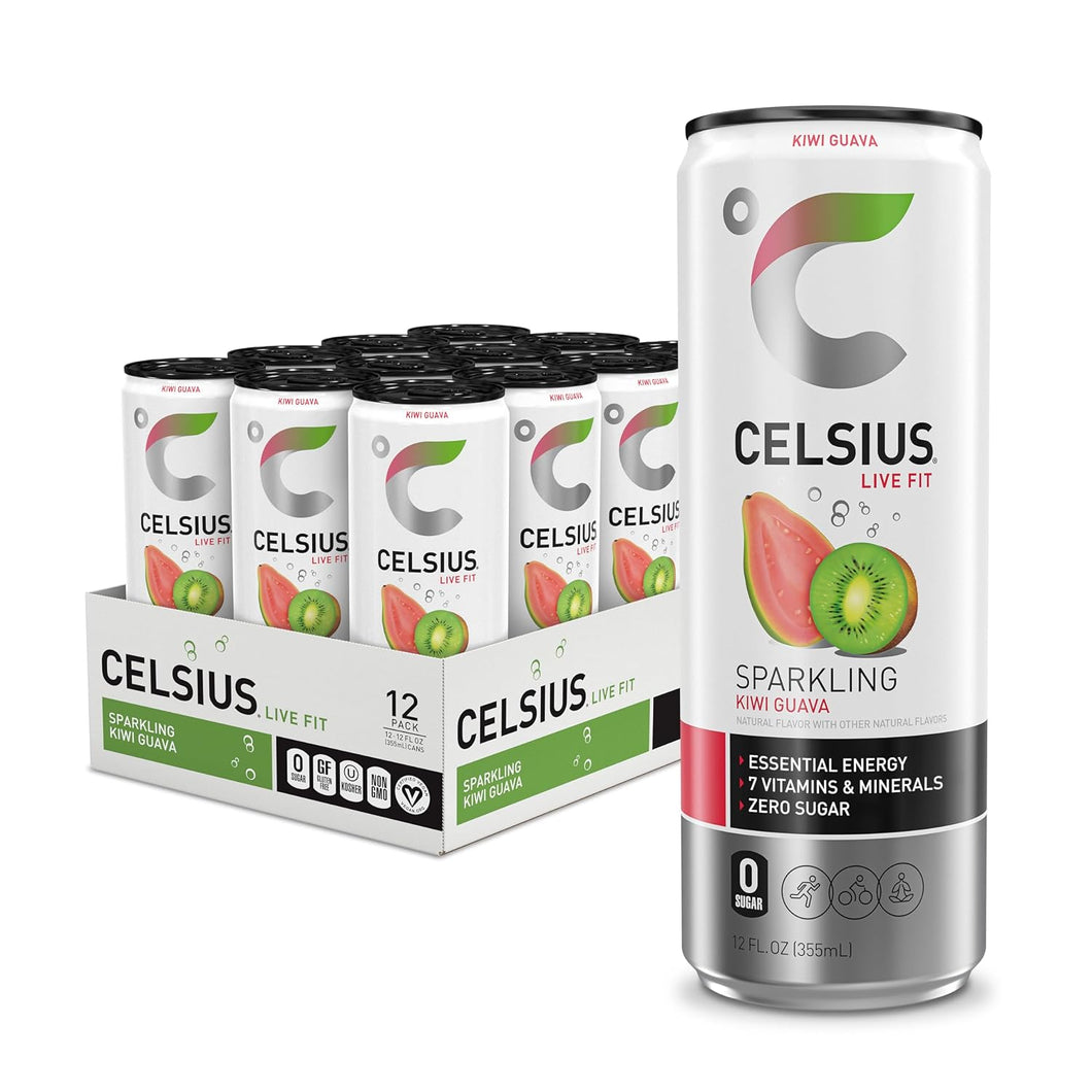CELSIUS Sparkling Energy Drink, Kiwi Guava, 12oz (Pack of 12)