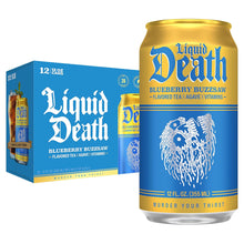 Load image into Gallery viewer, Liquid Death Iced Tea, Blueberry Buzzsaw, 12oz (Pack of 12)
