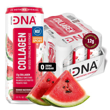 Load image into Gallery viewer, HydraDNA Collagen Infused Sparkling Drink, Watermelon, 12oz (Pack of 12)
