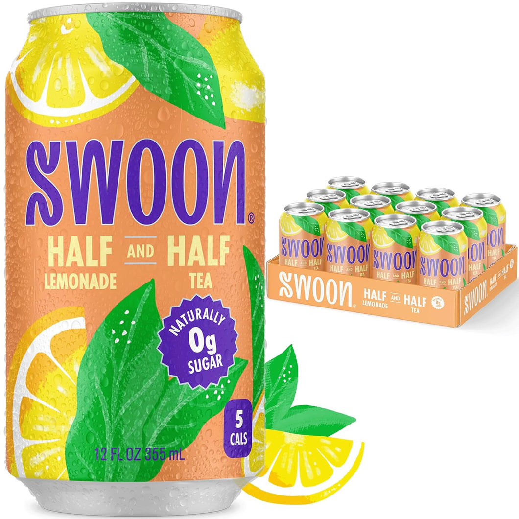 SWOON Sugar Free Lemonade, Half & Half, 12oz (Pack of 12)