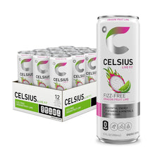 Load image into Gallery viewer, CELSIUS Fizz-Free Energy Drink, Dragon Fruit Lime, 12oz (Pack of 12)
