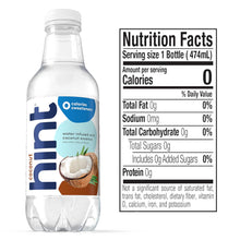 Load image into Gallery viewer, Hint Fruit-Infused Water, Coconut, 16oz (12 Pack)
