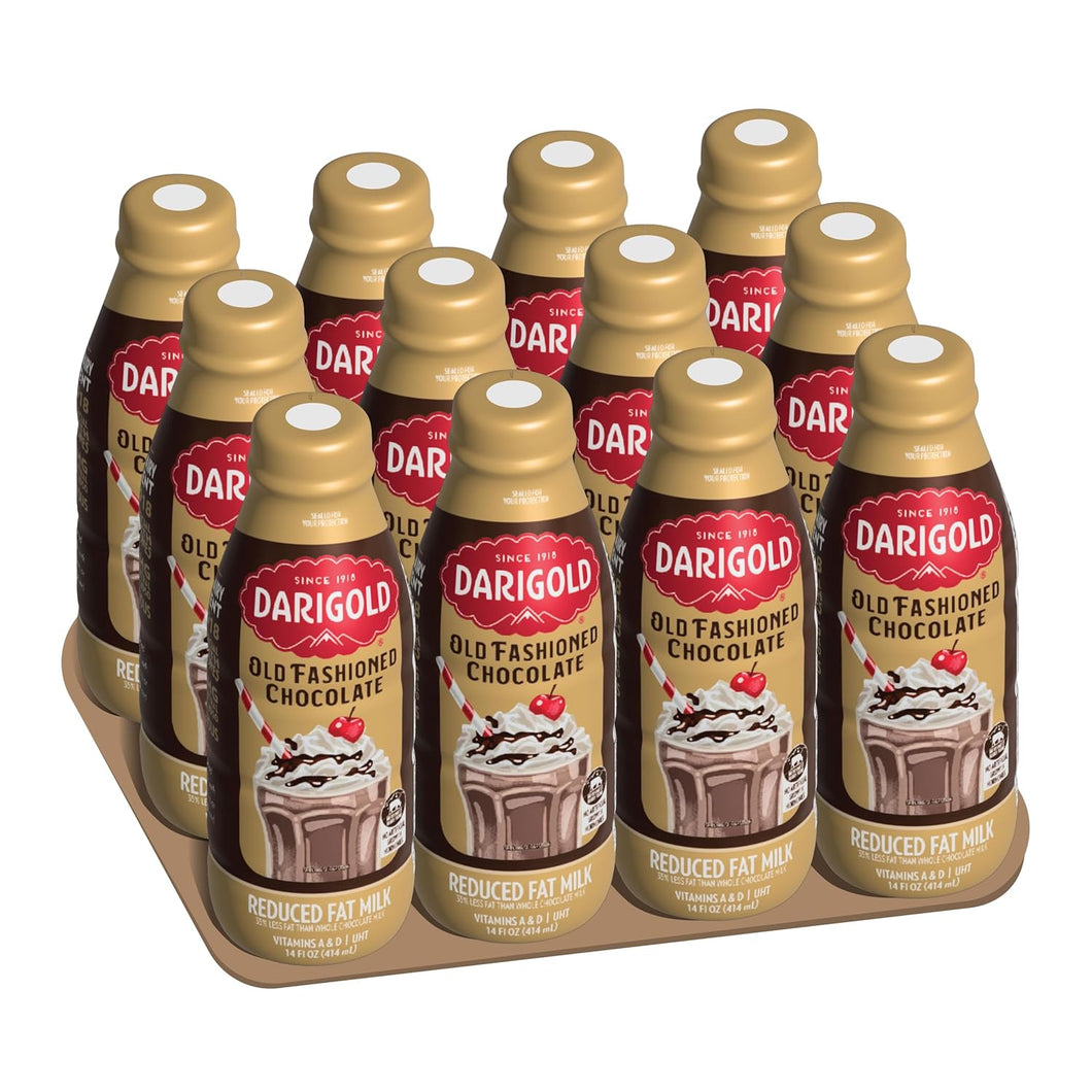Darigold Shelf Stable Reduced Fat Flavored Milk, Old Fashioned Chocolate, 14oz (Pack of 12)
