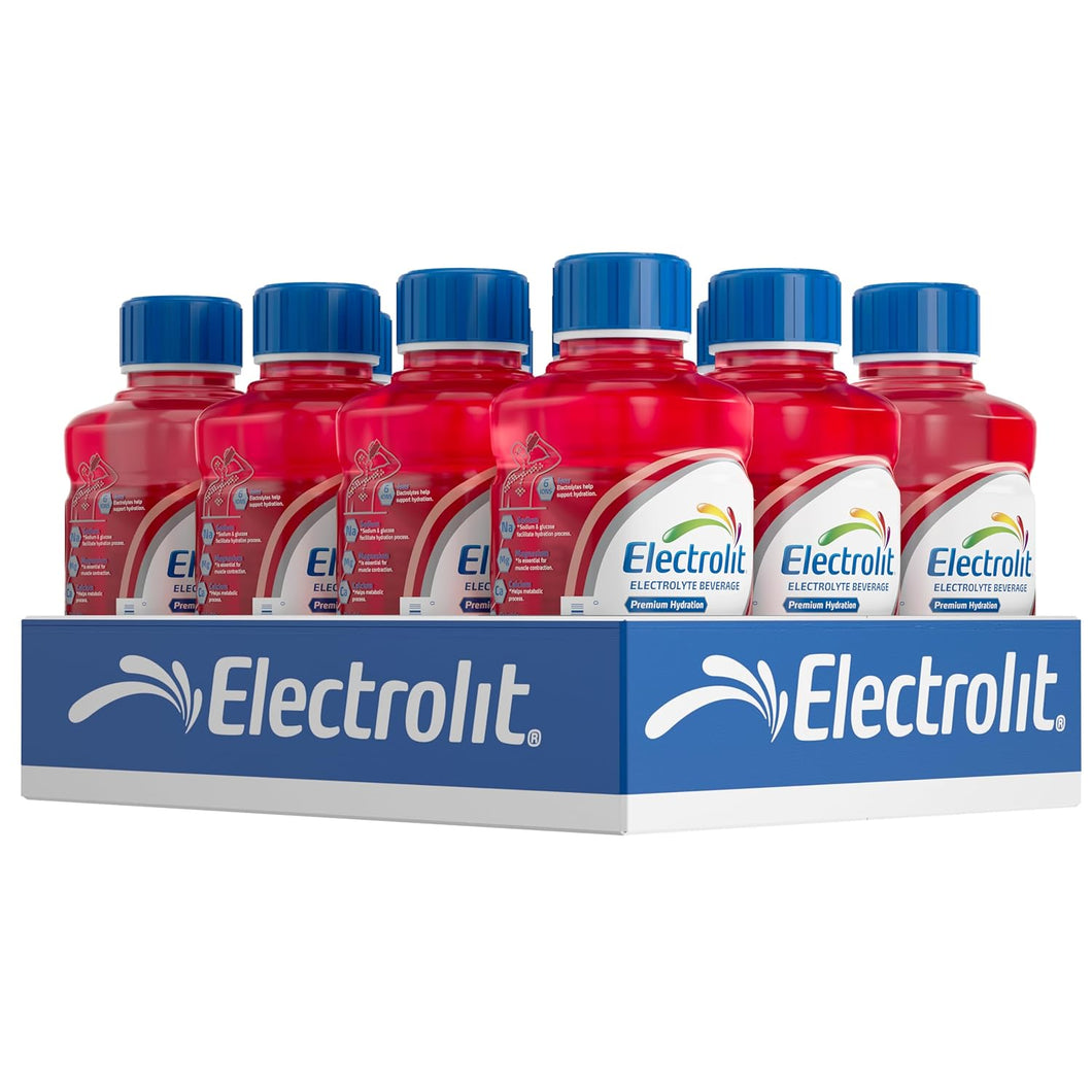 Electrolit Electrolyte Hydration Beverage, Strawberry, 21oz (Pack of 12)
