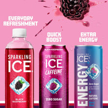 Load image into Gallery viewer, Sparkling ICE Sparkling Water with Caffeine, Black Raspberry, 16oz Cans (Pack Of 12)

