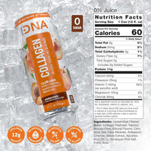 Load image into Gallery viewer, HydraDNA Collagen Infused Sparkling Drink, Peach, 12oz (Pack of 12)
