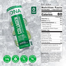Load image into Gallery viewer, HydraDNA Collagen Infused Sparkling Drink, Cucumber Lime, 12oz (Pack of 12)
