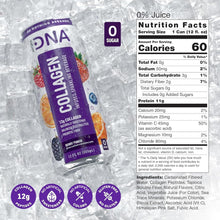 Load image into Gallery viewer, HydraDNA Collagen Infused Sparkling Drink, Berry Punch, 12oz (Pack of 12)
