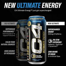 Load image into Gallery viewer, C4 Ultimate Sugar-Free Energy Drink, Ruthless Raspberry, 16oz (Pack of 12)
