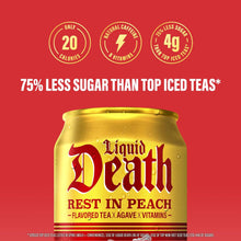Load image into Gallery viewer, Liquid Death Iced Tea, Rest in Peach, 12oz (Pack of 12)
