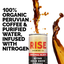 Load image into Gallery viewer, RISE Brewing Co. Nitro Cold Brew Coffee, Original Black, 7 fl. oz. Cans (Pack of 12)
