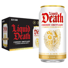 Load image into Gallery viewer, Liquid Death Sparkling Water, Cherry Obituary, 12oz (Pack of 12)
