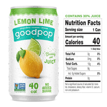 Load image into Gallery viewer, Goodpop Juice with Bubbly Water, Lemon Lime, 7.5oz (Pack of 24)
