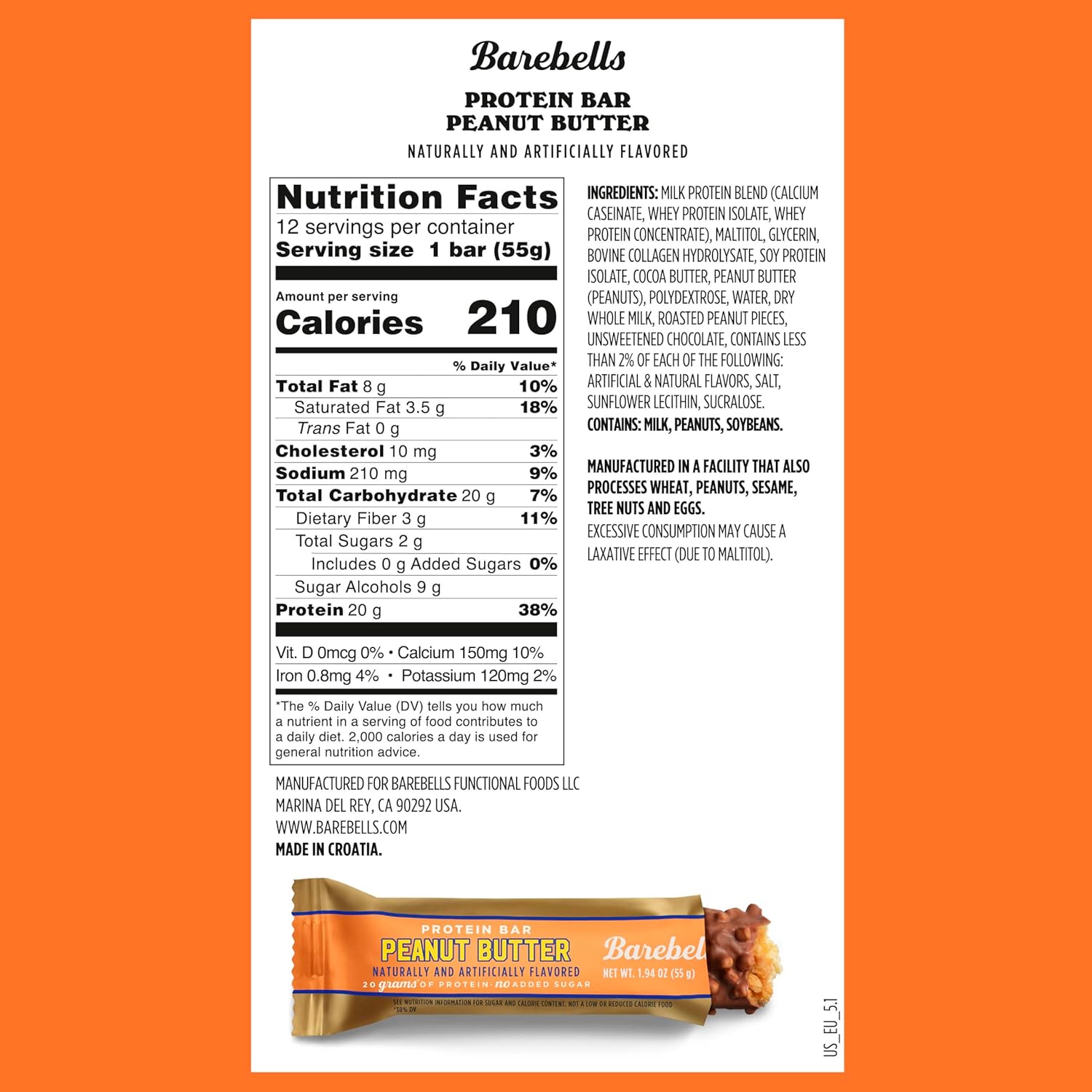Barebells 20g Protein Bars Peanut Butter 1 94oz Pack Of 12 Oasis barebells-20g-protein-bars-peanut-butter-1-94oz-pack-of-12-oasis