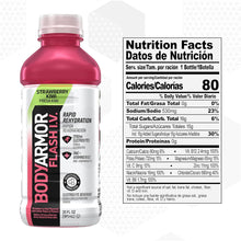 Load image into Gallery viewer, BodyArmor Flash I.V. Rapid Rehydration Electrolyte Beverage, Strawberry Kiwi, 20oz (Pack of 12)
