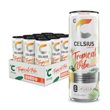 Load image into Gallery viewer, CELSIUS Sparkling Energy Drink, Tropical Vibe, 12oz (Pack of 12)

