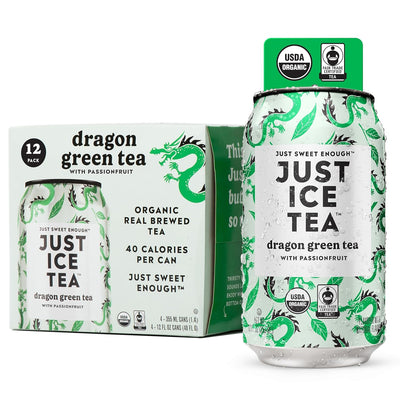 Just Ice Tea, Dragon Green Tea, 12oz (Pack of 12)