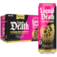 Load image into Gallery viewer, Liquid Death Sparkling Energy, Scary Strawberry, 12oz 12 Pack
