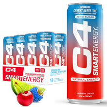 Load image into Gallery viewer, Cellucor C4 Smart Energy Drink, Cherry Berry Lime, 12oz (Pack of 12)
