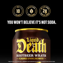 Load image into Gallery viewer, Liquid Death Sparkling Water, Rootbeer Wrath, 12oz (Pack of 12)

