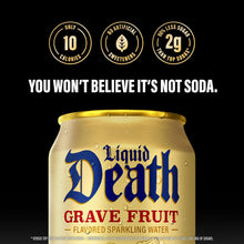 Load image into Gallery viewer, Liquid Death Flavored Sparkling Water, Grave Fruit, 12oz (Pack of 12)

