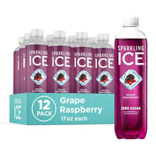 Load image into Gallery viewer, Sparkling Ice Flavored Sparkling Water, Grape Raspberry, 17 oz (Pack of 12)
