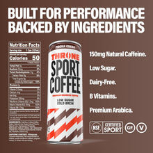 Load image into Gallery viewer, Throne Sport Cold Brew Coffee, Mocha Cocoa, 11oz (Pack of 12)
