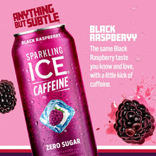 Load image into Gallery viewer, Sparkling ICE Sparkling Water with Caffeine, Black Raspberry, 16oz Cans (Pack Of 12)
