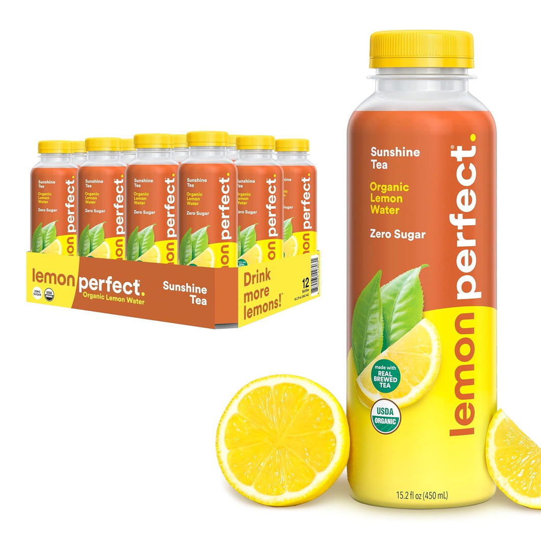 Lemon Perfect Lemon Water, Sunshine Tea, 15.2oz (Pack of 12)