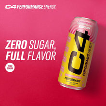 Load image into Gallery viewer, Cellucor C4 Performance Zero Sugar Energy Drink, Strawberry Blast, 16oz (Pack of 12)
